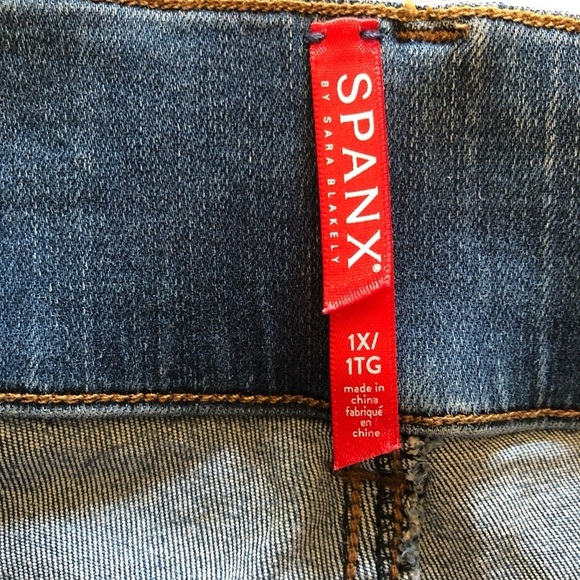 Spanx Jeggings Light Wash 1X High Rise Tummy Control Denim - Picture 8 of 14